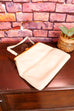 Vintage Leder Handtasche beige