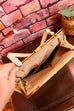 Vintage Leder Handtasche beige