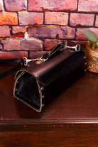 Leder Handtasche Koffer schwarz