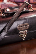 Leder Handtasche Koffer schwarz