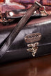 Leder Handtasche Koffer schwarz