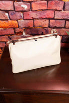 weiße Leder Handtasche