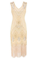 20er Jahre Flapper Kleid creme