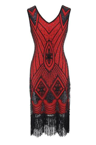 20er Jahre Flapper Kleid rot