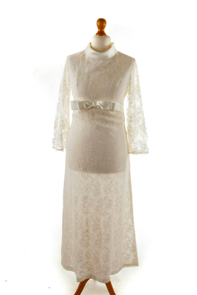 60er Jahre Brautkleid weiß Spitze