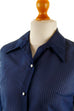 Vintage Schlager Bluse blau Streifen