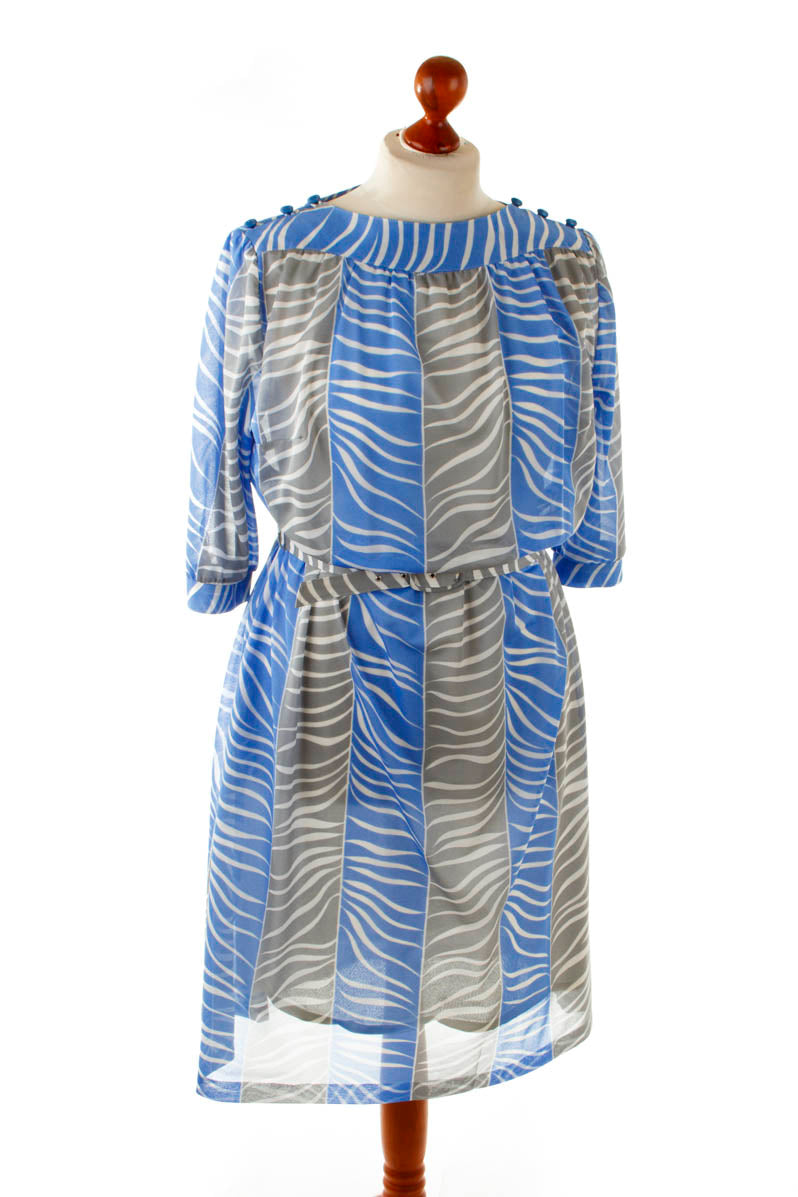 Vintage Kleid blau Muster