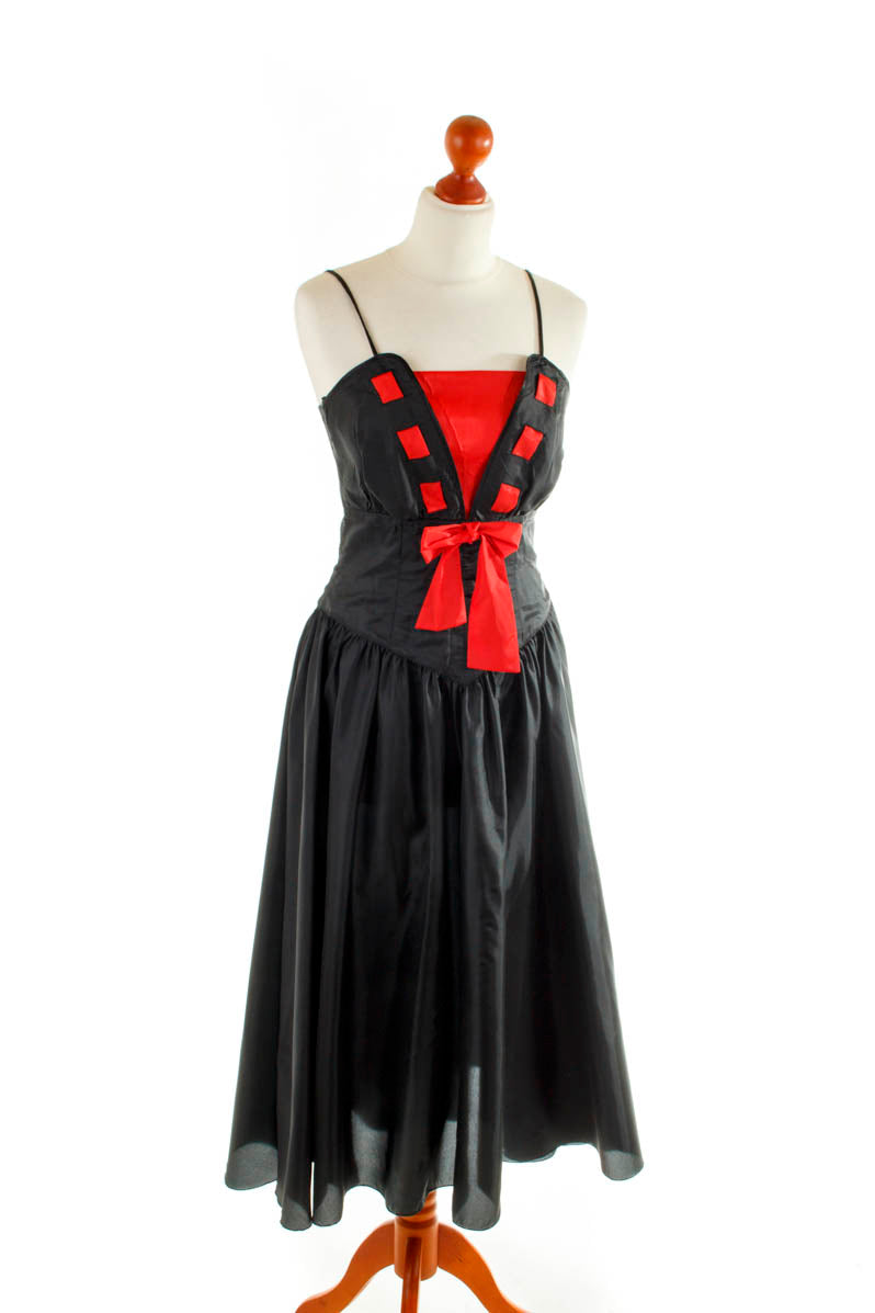 Vintage Abendkleid schwarz rot