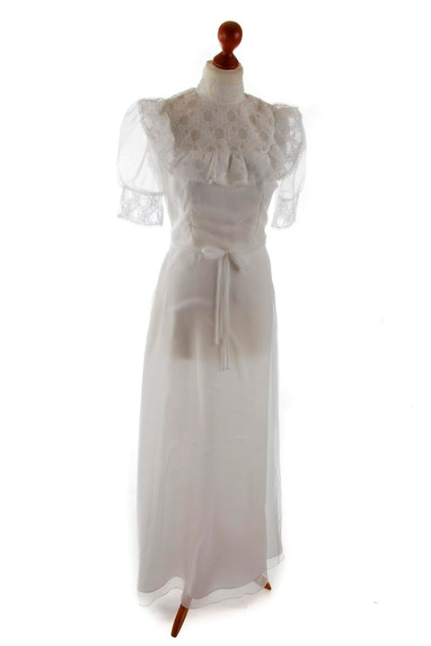 viktorianisches Brautkleid weiß Chiffon