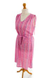 80er Sommerkleid rosa Muster