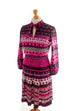 Vintage Disco Kleid pink Muster