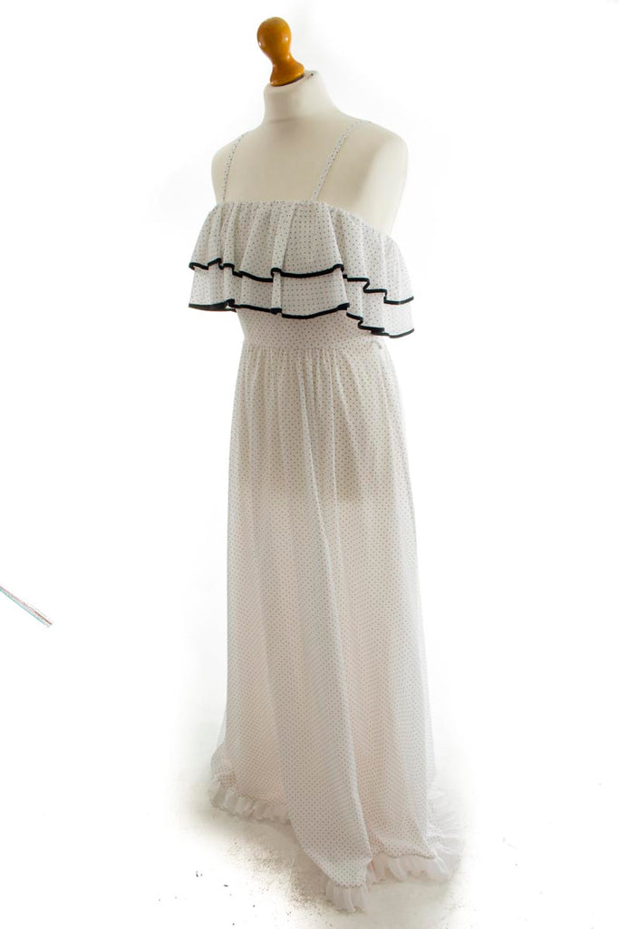 Vintage Brautkleid weiß Punkte