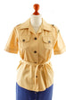 Vintage Safari Bluse beige