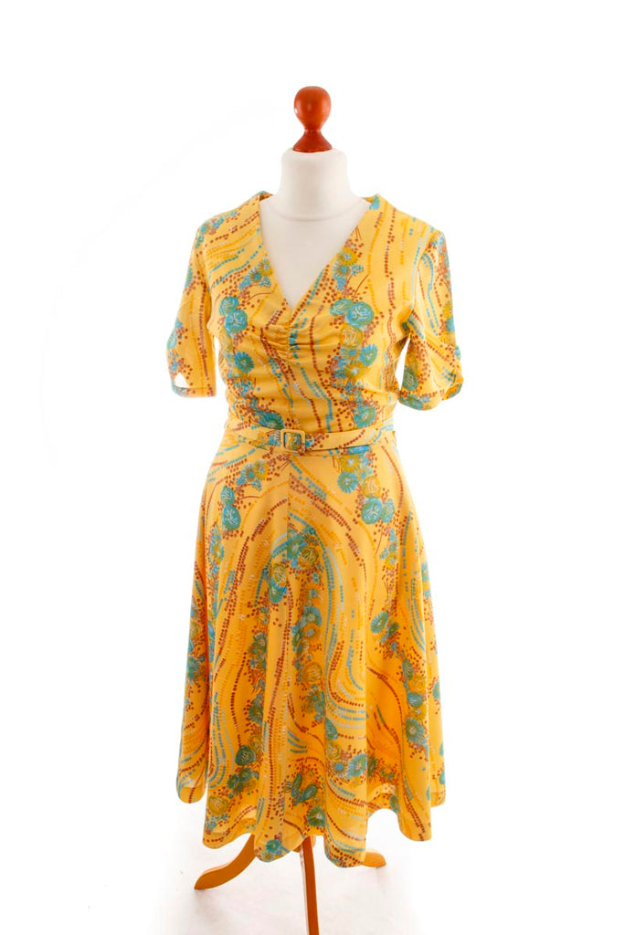 Vintage Rockabella Kleid gelb