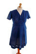 Vintage 50er Kleid blau Lochspitze