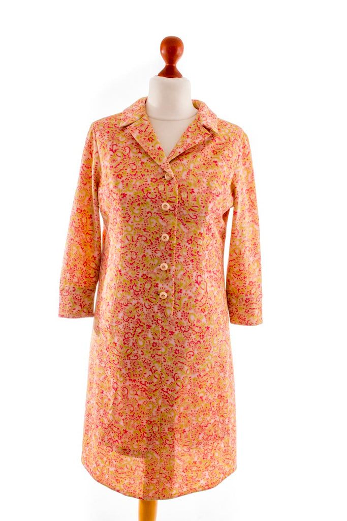 60er Jahre Kleid rosa Muster