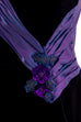 Elegantes Abendkleid schwarz lila Samt