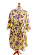 Vintage Morgenrock Hauskleid gelb lila