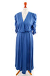 70er Abendkleid taubenblau