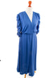70er Abendkleid taubenblau