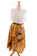 80er DDR Samtrock beige Default Title 80er beige bunt DDR Frau M 40-42 orange Rockabilly vintageberlin.de