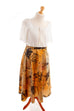 80er DDR Samtrock beige 80er beige bunt DDR Frau M 40-42 orange Rockabilly vintageberlin.de
