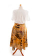 80er DDR Samtrock beige 80er beige bunt DDR Frau M 40-42 orange Rockabilly vintageberlin.de