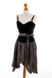 Partykleid schwarz Samt+Taft Default Title 80er 90er Abendmode Disco Frau schwarz XS 32-34 vintageberlin.de