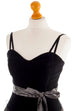 Partykleid schwarz Samt+Taft 80er 90er Abendmode Disco Frau schwarz XS 32-34 vintageberlin.de