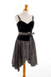 Partykleid schwarz Samt+Taft 80er 90er Abendmode Disco Frau schwarz XS 32-34 vintageberlin.de