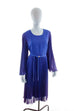 70er Disco Kleid blau Plissee