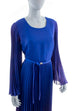70er Disco Kleid blau Plissee