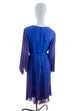 70er Disco Kleid blau Plissee