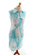 Rockabella Stretchkleid türkis 60er 70er blau Boho Disco Frau L 44-46 Mod Rockabilly Sekretärin türkis XL 48-50 vintageberlin.de