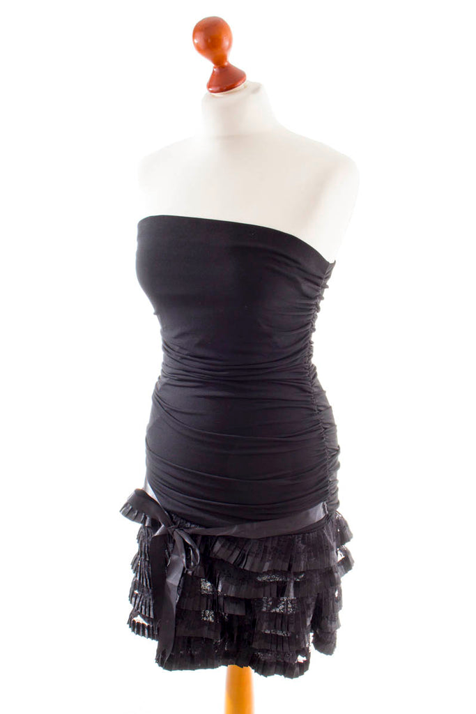sexy kurzes Partykleid schwarz Default Title 90er Abendmode Disco Frau S 36-38 schwarz vintageberlin.de