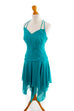 Sommer Cocktailkleid türkis Chiffon Default Title 90er Abendmode Disco Frau M 40-42 Rockabilly türkis vintageberlin.de