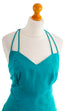 Sommer Cocktailkleid türkis Chiffon 90er Abendmode Disco Frau M 40-42 Rockabilly türkis vintageberlin.de