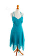 Sommer Cocktailkleid türkis Chiffon 90er Abendmode Disco Frau M 40-42 Rockabilly türkis vintageberlin.de