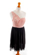 Partykleid kurz schwarz rosa Default Title 90er Abendmode Frau rosa S 36-38 schwarz vintageberlin.de
