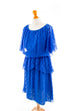 Chiffonkleid blau Glitzer