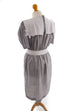 80er Vintage Kleid grau Streifen 80er Boho Disco Frau grau S 36-38 Sekretärin vintageberlin.de