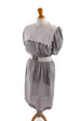 80er Vintage Kleid grau Streifen 80er Boho Disco Frau grau S 36-38 Sekretärin vintageberlin.de