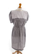 80er Vintage Kleid grau Streifen 80er Boho Disco Frau grau S 36-38 Sekretärin vintageberlin.de