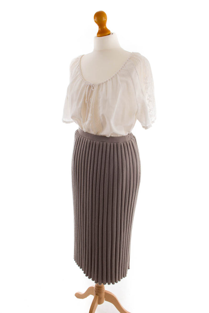 Vintage Strickrock grau Ripp