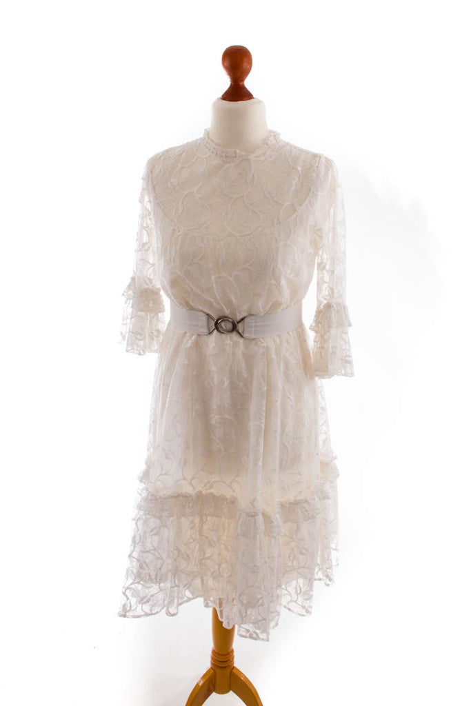 Vintage Brautkleid weiß Spitze