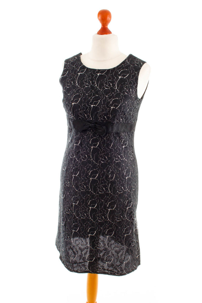 sexy Etuikleid schwarz silber Spitze