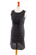 sexy Etuikleid schwarz silber Spitze