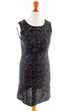 sexy Etuikleid schwarz silber Spitze