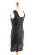 sexy Etuikleid schwarz silber Spitze