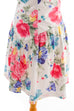 Partykleid weiß bunt Blumen 90er Abendmode bunt Disco Frau M 40-42 vintageberlin.de